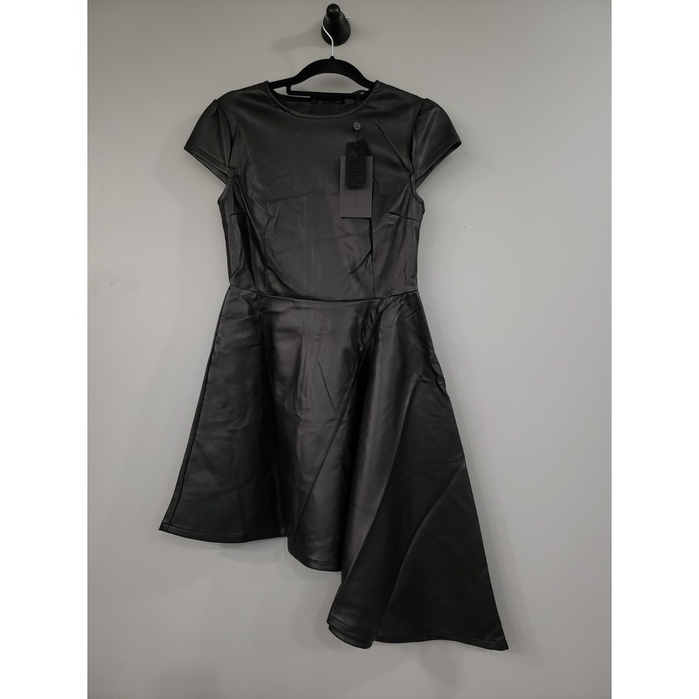 Killstar Ashfall Black Faux Leather Asymmetrical Dress GOTHIC LOLITA AVANT GARD